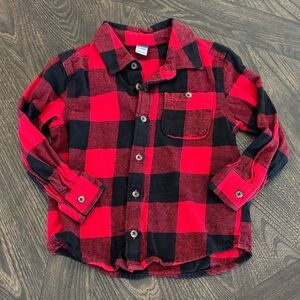Old Navy Kids Red and Black Checkered Shirt